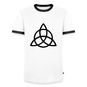 Triquetra - Männer Kontrast-T-Shirt - Weiß/Schwarz - Vorne - AI Model Female 172 light (172cm) & AI Model Male 178 dark (178cm)