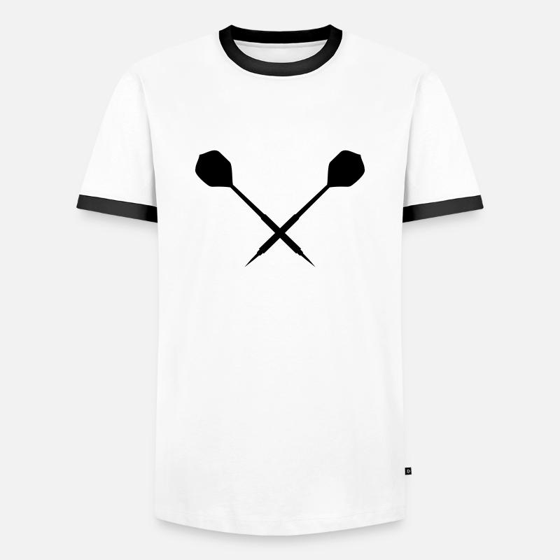 dart - Männer Kontrast-T-Shirt - Weiß/Schwarz