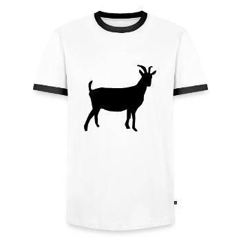 ziege - Männer Kontrast-T-Shirt - Weiß/Schwarz - Vorne - AI Model Female 172 light (172cm) & AI Model Male 178 dark (178cm)
