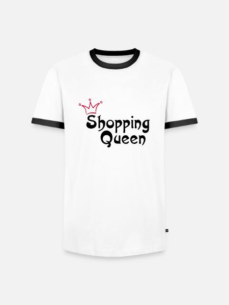 SHOPPING QUEEN - Men's Ringer Shirt - white/black