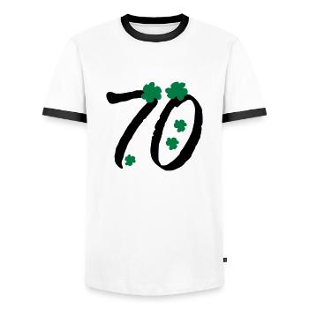 nombre de Shamrock 70 - T-shirt contrasté Homme - blanc/noir - Devant - AI Model Female 172 light (172cm) & AI Model Male 178 dark (178cm)