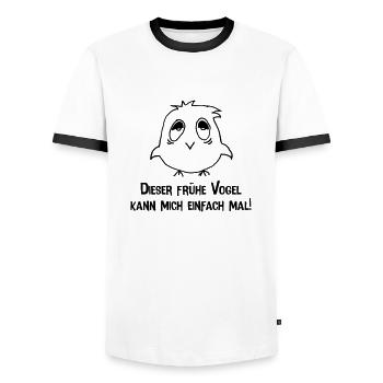 vogel - Männer Kontrast-T-Shirt - Weiß/Schwarz - Vorne - AI Model Female 172 light (172cm) & AI Model Male 178 dark (178cm)