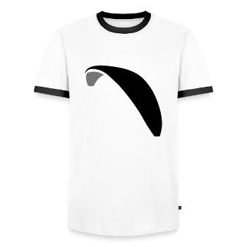 Paraglider - Männer Kontrast-T-Shirt - Weiß/Schwarz - Vorne - AI Model Female 172 light (172cm) & AI Model Male 178 dark (178cm)