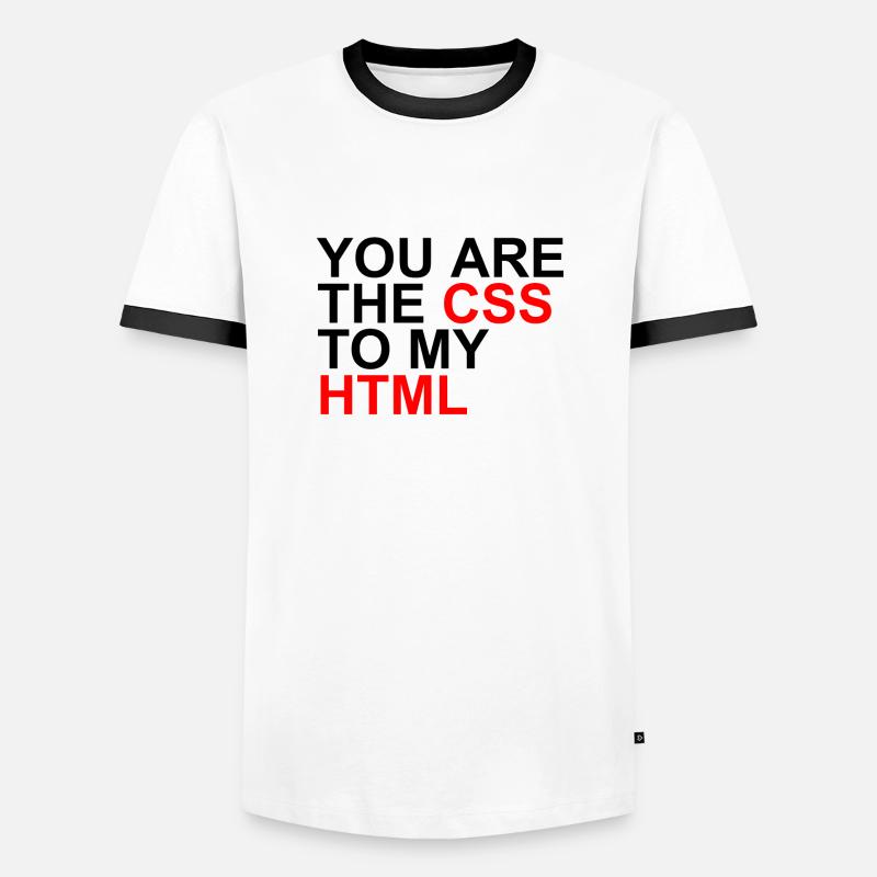 css to my html - Männer Kontrast-T-Shirt - Weiß/Schwarz