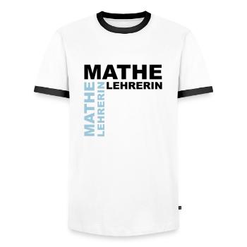 Mathe Lehrerin - V2 - Männer Kontrast-T-Shirt - Weiß/Schwarz - Vorne - AI Model Female 172 light (172cm) & AI Model Male 178 dark (178cm)