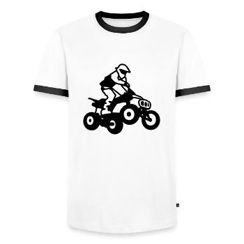 quad atv - Männer Kontrast-T-Shirt - Weiß/Schwarz - Vorne - AI Model Female 172 light (172cm) & AI Model Male 178 dark (178cm)