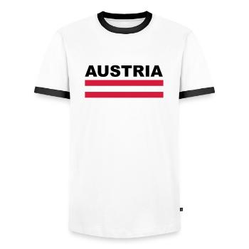 Austria Austria flag gift - Men's Ringer Shirt - white/black - Front - AI Model Female 172 light (172cm) & AI Model Male 178 dark (178cm)