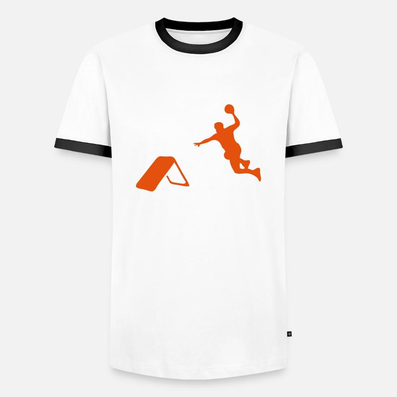 tchoukball silhouette shadow - Men's Ringer Shirt - white/black