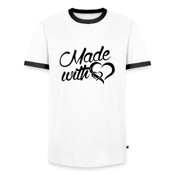 Made with heart - baby - newborn-family-child - Men's Ringer Shirt - white/black - Front - AI Model Female 172 light (172cm) & AI Model Male 178 dark (178cm)