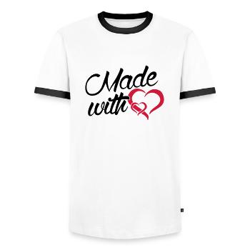 Made with heart - baby - newborn-family-child - Men's Ringer Shirt - white/black - Front - AI Model Female 172 light (172cm) & AI Model Male 178 dark (178cm)