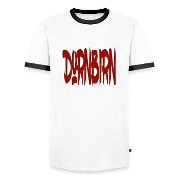 Dornbirn - Vorarlberg - Männer Kontrast-T-Shirt - Weiß/Schwarz - Vorne - AI Model Female 172 light (172cm) & AI Model Male 178 dark (178cm)