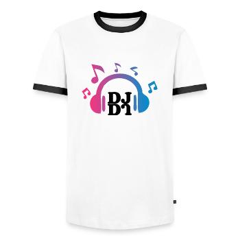Club Disco Dj - Männer Kontrast-T-Shirt - Weiß/Schwarz - Vorne - AI Model Female 172 light (172cm) & AI Model Male 178 dark (178cm)