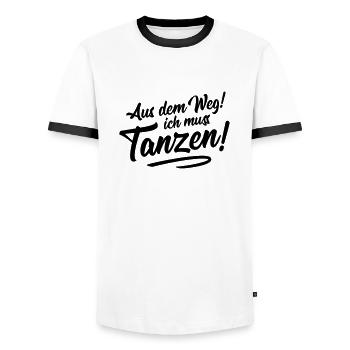 tanzen ich muss design - Männer Kontrast-T-Shirt - Weiß/Schwarz - Vorne - AI Model Female 172 light (172cm) & AI Model Male 178 dark (178cm)