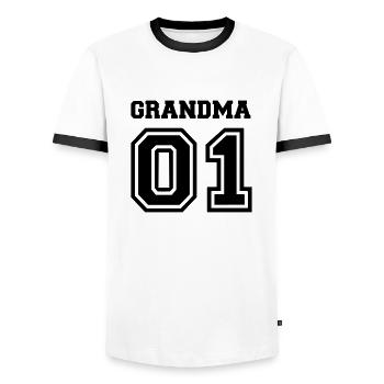 Mamie - T-shirt contrasté Homme - blanc/noir - Devant - AI Model Female 172 light (172cm) & AI Model Male 178 dark (178cm)