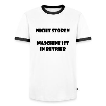 Lustiger Spruch fürs Gym oder Arbeit Job - Männer Kontrast-T-Shirt - Weiß/Schwarz - Vorne - AI Model Female 172 light (172cm) & AI Model Male 178 dark (178cm)