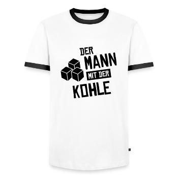 shisha mann mit kohle - Männer Kontrast-T-Shirt - Weiß/Schwarz - Vorne - AI Model Female 172 light (172cm) & AI Model Male 178 dark (178cm)