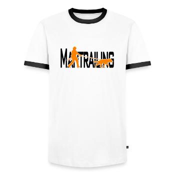 Mantrailing orange / black - Men's Ringer Shirt - white/black - Front - AI Model Female 172 light (172cm) & AI Model Male 178 dark (178cm)