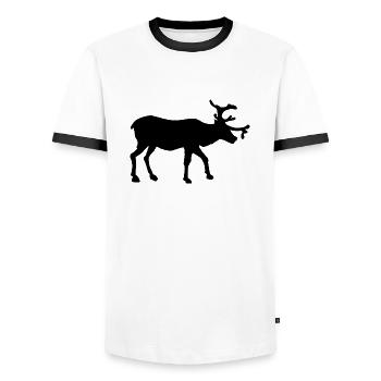 Renne - T-shirt contrasté Homme - blanc/noir - Devant - AI Model Female 172 light (172cm) & AI Model Male 178 dark (178cm)