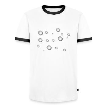Drops of water rain - Men's Ringer Shirt - white/black - Front - AI Model Female 172 light (172cm) & AI Model Male 178 dark (178cm)