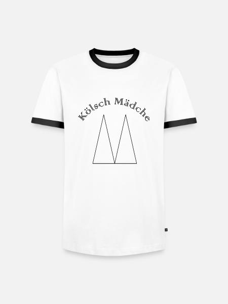Kölsche Mädche - Männer Kontrast-T-Shirt - Weiß/Schwarz
