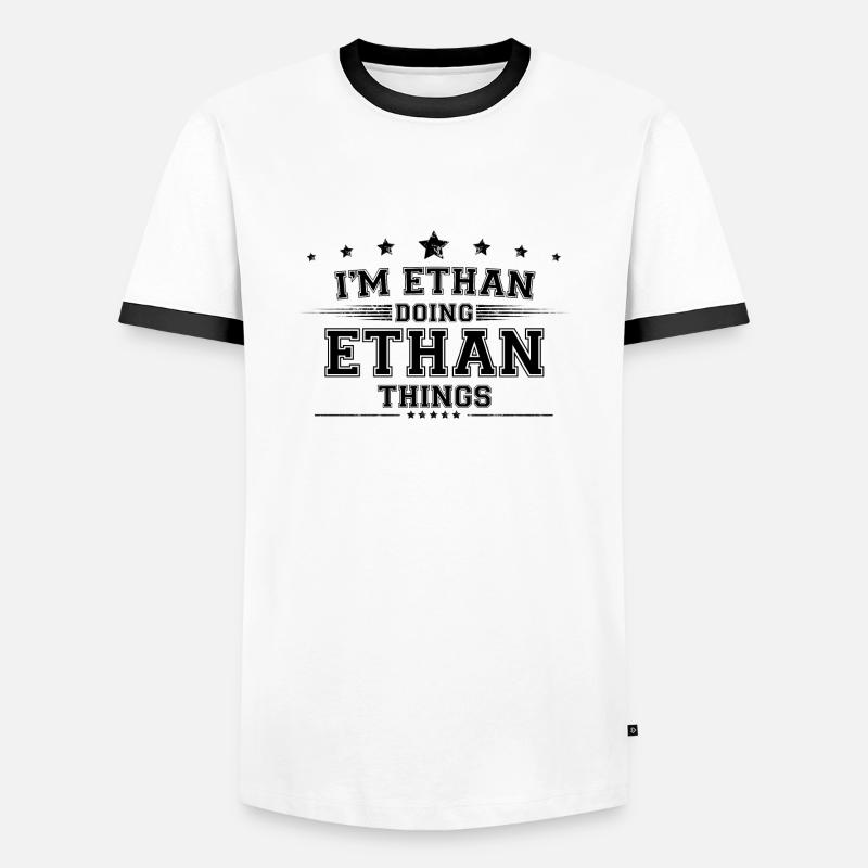i’m Ethan doing Ethan things - Men's Ringer Shirt - white/black