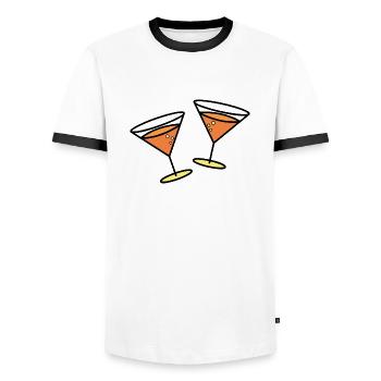 Cocktails to celebrate - Men's Ringer Shirt - white/black - Front - AI Model Female 172 light (172cm) & AI Model Male 178 dark (178cm)