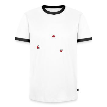 Christmas Dancing Skeleton Santa Dead - Männer Kontrast-T-Shirt - Weiß/Schwarz - Vorne - AI Model Female 172 light (172cm) & AI Model Male 178 dark (178cm)