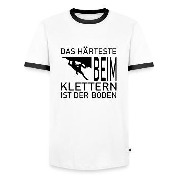 climbing - Männer Kontrast-T-Shirt - Weiß/Schwarz - Vorne - AI Model Female 172 light (172cm) & AI Model Male 178 dark (178cm)