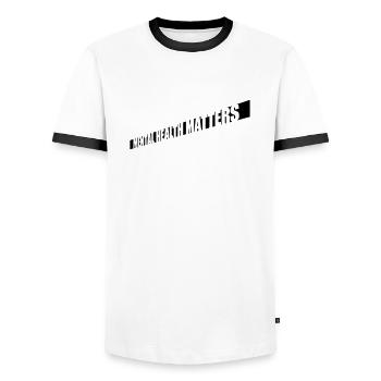 mental health matters quote - Men's Ringer Shirt - white/black - Front - AI Model Female 172 light (172cm) & AI Model Male 178 dark (178cm)