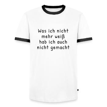 Nicht Mehr Weiß Nicht Gemacht Weißer Rahmen - Männer Kontrast-T-Shirt - Weiß/Schwarz - Vorne - AI Model Female 172 light (172cm) & AI Model Male 178 dark (178cm)