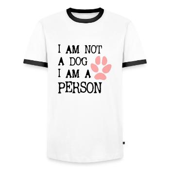 Chien Droits des chiens Droits des animaux Drôles de chiens Vecteur 2 - T-shirt contrasté Homme - blanc/noir - Devant - AI Model Female 172 light (172cm) & AI Model Male 178 dark (178cm)