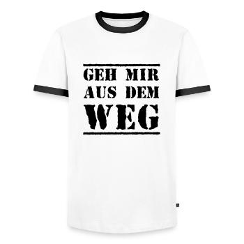 Geh mir aus dem Weg - Männer Kontrast-T-Shirt - Weiß/Schwarz - Vorne - AI Model Female 172 light (172cm) & AI Model Male 178 dark (178cm)