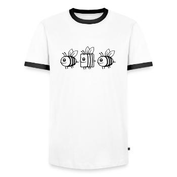 Abeilles comiques abeilles différentes - T-shirt contrasté Homme - blanc/noir - Devant - AI Model Female 172 light (172cm) & AI Model Male 178 dark (178cm)