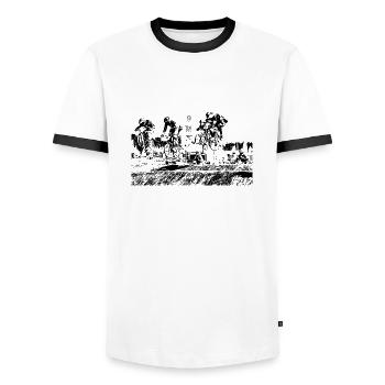 bmx - T-shirt contrasté Homme - blanc/noir - Devant - AI Model Female 172 light (172cm) & AI Model Male 178 dark (178cm)