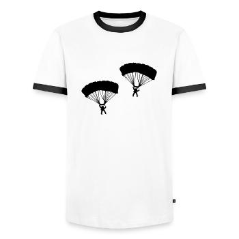 Parachutist - Men's Ringer Shirt - white/black - Front - AI Model Female 172 light (172cm) & AI Model Male 178 dark (178cm)