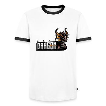 Dragon de sport de fléchettes - T-shirt contrasté Homme - blanc/noir - Devant - AI Model Female 172 light (172cm) & AI Model Male 178 dark (178cm)