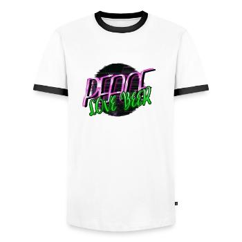 beer periodic table bear beer outfit awesome - Men's Ringer Shirt - white/black - Front - AI Model Female 172 light (172cm) & AI Model Male 178 dark (178cm)