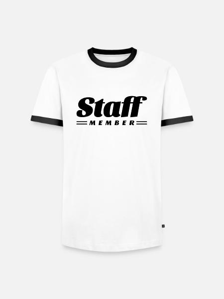 staff member - Men's Ringer Shirt - white/black