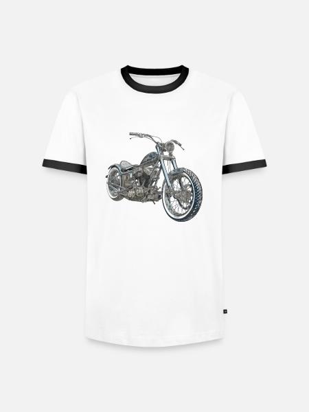 Zaz motorcycle chopper - Men's Ringer Shirt - white/black