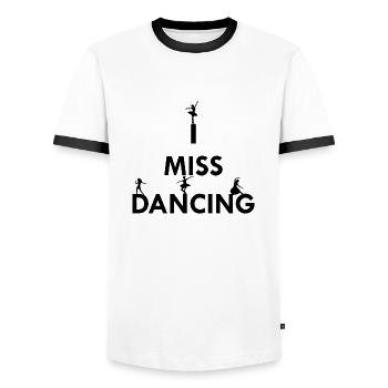 Dancing Dance Music - Men's Ringer Shirt - white/black - Front - AI Model Female 172 light (172cm) & AI Model Male 178 dark (178cm)