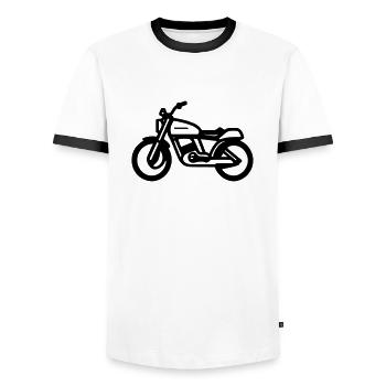 Motorrad - Männer Kontrast-T-Shirt - Weiß/Schwarz - Vorne - AI Model Female 172 light (172cm) & AI Model Male 178 dark (178cm)