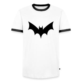 Bat - Men's Ringer Shirt - white/black - Front - AI Model Female 172 light (172cm) & AI Model Male 178 dark (178cm)