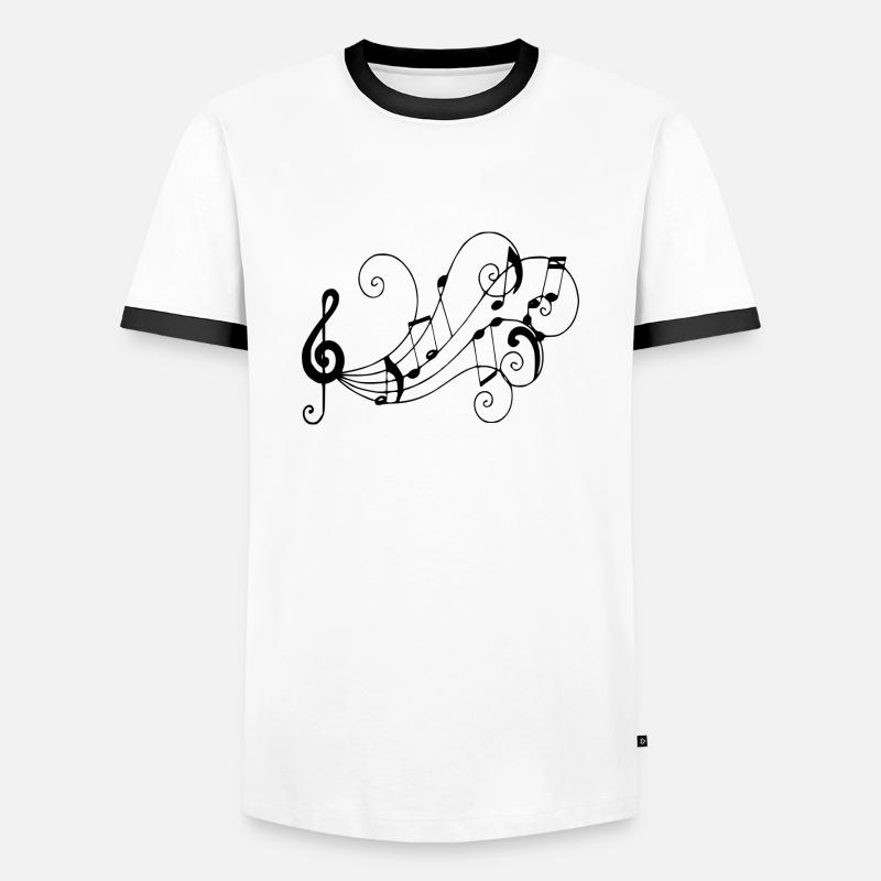 Musical notes - Men's Ringer Shirt - white/black