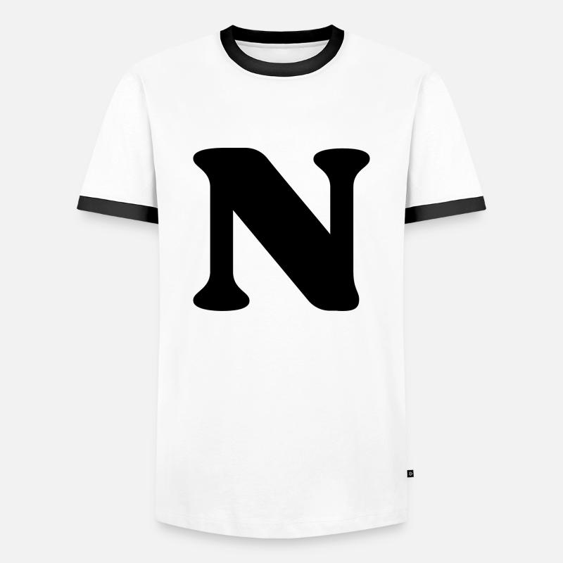 Letter n - Men's Ringer Shirt - white/black