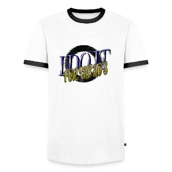 humor cool dinosaur fan gift dino bike moon - Männer Kontrast-T-Shirt - Weiß/Schwarz - Vorne - AI Model Female 172 light (172cm) & AI Model Male 178 dark (178cm)