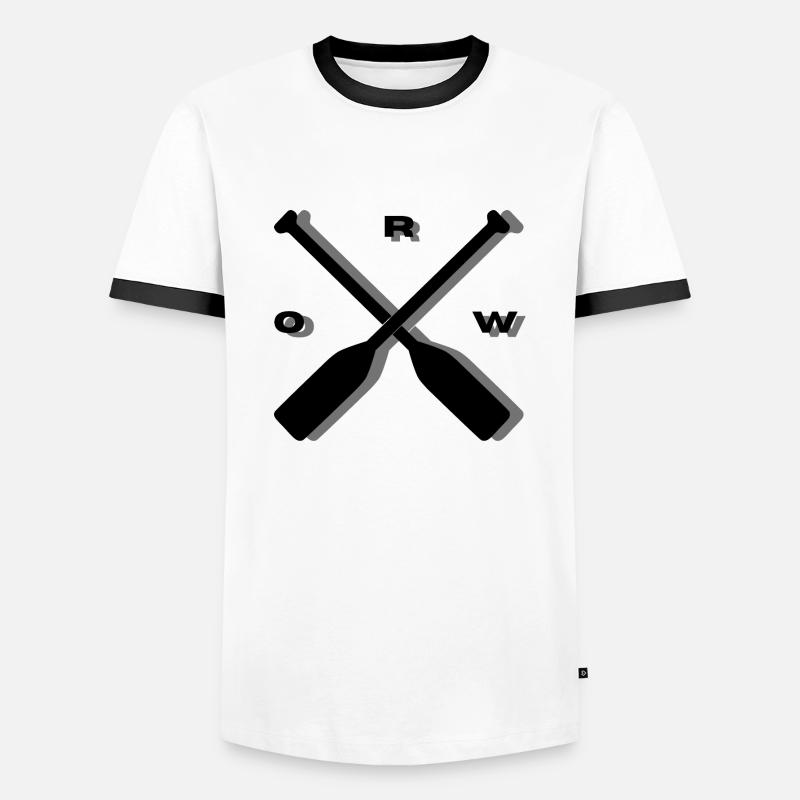 Rowing oars design - Men's Ringer Shirt - white/black