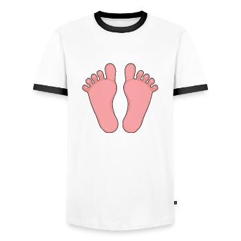 Baby Feet Girl Boy - Men's Ringer Shirt - white/black - Front - AI Model Female 172 light (172cm) & AI Model Male 178 dark (178cm)