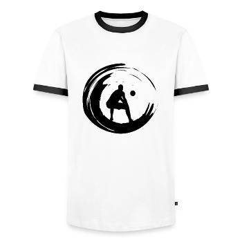 Volley-ball de plage Volley-ball - T-shirt contrasté Homme - blanc/noir - Devant - AI Model Female 172 light (172cm) & AI Model Male 178 dark (178cm)