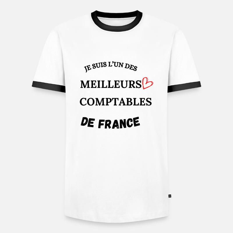 Comptable - Métier - Comptabilité - T-shirt contrasté Homme - blanc/noir