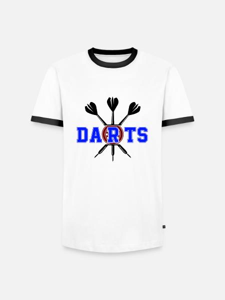 fléchettes - T-shirt contrasté Homme - blanc/noir